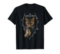 Regalo Gato Ilusión Óptica Gato Curioso Realista 3D Felino Camiseta