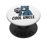 Regalo Genial para Amantes de los Animales, tío Oso, para Hombres y esposos PopSockets PopGrip Adhesivo