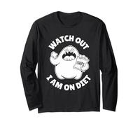 Regalo genial y divertido para amantes de la comida dietética de Watch Out I am on Diet Manga Larga