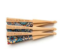 Regalo Grabado - 10 Abanicos Personalizados de Madera y Tela | con Estampado Mosaico | Regalo Invitados Bodas, Comunión, Bautizo | Grabado Único | Unidades (10)