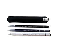 regalo grabado - 15 Lápices infinito personalizados | Táctil | con Texto o Logo | Lapiz Eterno personalizado | Aluminio Metalizado | Goma de Borrar | con Funda de Antelina | Unidades (15)