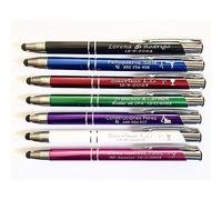 regalo grabado - 300 Bolígrafos Personalizados 2 en 1 con Pulsador Táctil | Grabado de Texto y Logo | Ideal para Bodas, Comuniones, Bautizos, Merchandising de Empresa, Metal |Unidades (300)