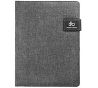 Regalo Grabado - Carpeta Portadocumentos Portafolios Personalizado | Grabado Elegante | Múltiples Compartimentos | Bloc Notas A4 | Bolsillo para Smartphone | Ranuras para Tarjetas, Gris, Poliéster
