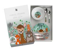 Regalo Grabado - Cubiertos Infantiles Personalizados con Vajilla |+ de 3 años | Acero Inoxidable 18/10 | Nombre y Fecha Grabados | Apto Lavavajillas | (Animalitos del Bosque)