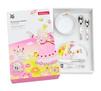 Regalo Grabado - Cubiertos Infantiles Personalizados con Vajilla |+ de 3 años | Acero Inoxidable 18/10 | Nombre y Fecha Grabados | Apto Lavavajillas | (Pincesa anneli)