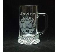 regalo grabado - Jarra de Cerveza Personalizada | Con Nombre, Frase Y Dibujo | Cristal Tensionado | Grabado Láser Permanente | 500 ml | (Asa a la Derecha)