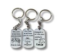 regalo grabado - Llavero PERSONALIZADO de pareja | Grabado en 1 o 2 caras | Para San Valentín, Aniversario, Cumpleaños | Metal