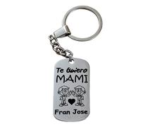regalo grabado - Llavero Personalizado y Grabado para Mamá | Diferentes Modelos Disponibles | Grabado en 1 o 2 Caras | Acero Aleado | Te Quiero Mami (Gemelos)