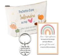 Regalo gracias enfermera, bolsa de enfermera, tarjeta de agradecimiento + llavero grabado, ayuda, hospital, clínica, Enfermera, Casual