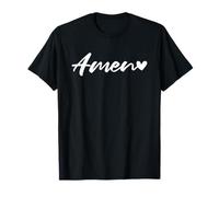 Regalo gráfico de amén con corazón para creyentes católicos cristianos Camiseta