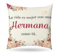 Regalo Hermana Funda Cojin Regalos De Reyes para Mujer Regalos para Hermana Cumpleaños Regalo para Mi Hermanas Originales Ideas Reyes por San Valentin Mujer Navidad