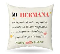 Regalo Hermana Funda Cojin Regalos De Reyes para Mujer Regalos para Hermana Cumpleaños Regalo para Mi Hermanas Originales Ideas Reyes por San Valentin Mujer Navidad Originales