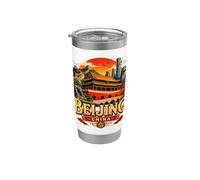 Regalo histórico de recuerdo de viaje vintage a Beijing, China Vaso térmico de acero inoxidable de doble pared