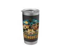 Regalo histórico de recuerdo de viaje vintage a Benguela Angola Vaso térmico de acero inoxidable de doble pared
