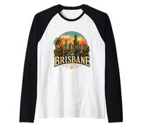 Regalo histórico de Recuerdo de Viaje Vintage a Brisbane Australia Camiseta Manga Raglan
