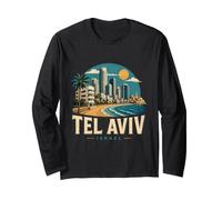 Regalo histórico de Recuerdo de Viaje Vintage a Tel Aviv, Israel Manga Larga
