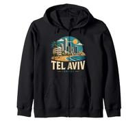 Regalo histórico de Recuerdo de Viaje Vintage a Tel Aviv, Israel Sudadera con Capucha