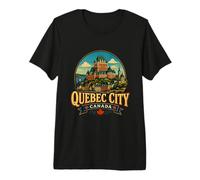 Regalo histórico de Recuerdo Vintage de Viaje a la Ciudad de Quebec, Canadá Camiseta Premium
