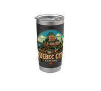 Regalo histórico de recuerdo vintage de viaje a la ciudad de Quebec, Canadá Vaso térmico de acero inoxidable de doble pared