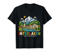 Regalo histórico de Viaje de Interlaken Suiza Dibujado a Mano Camiseta