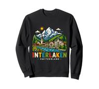Regalo histórico de Viaje de Interlaken Suiza Dibujado a Mano Sudadera