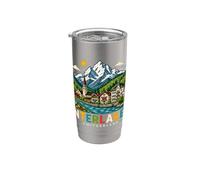 Regalo histórico de viaje de Interlaken Suiza dibujado a mano Vaso térmico de acero inoxidable de doble pared