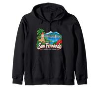 Regalo histórico de Viaje de San Fernando Trinidad Dibujado a Mano Sudadera con Capucha