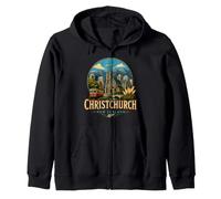 Regalo histórico de Viaje Vintage de Christchurch Nueva Zelanda Sudadera con Capucha