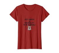 Regalo humorístico de Oso con Personalidad Apenas tolerable Camiseta, Mujer, Arándano, S