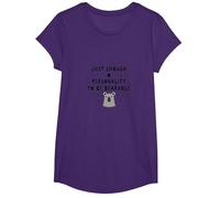 Regalo humorístico de Oso con Personalidad Apenas tolerable Camiseta, Niñas, Morado, L