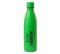 Regalo ideal divertido. Botella con frase suda cabrón. Bidón de acero. Capacidad 790 ml. Cierre antigoteo. Color Verde