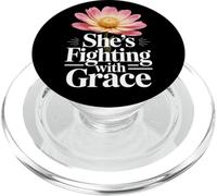 Regalo Inspirador de Mujer sobreviviente de cáncer luchando con Gracia PopSockets PopGrip para MagSafe