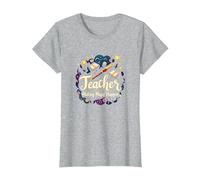 Regalo Inspirador para educadores Que Hacen Que la Magia suceda Camiseta, Mujer, Gris Jaspeado, XXL