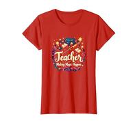 Regalo Inspirador para educadores Que Hacen Que la Magia suceda Camiseta, Mujer, Rojo, XXL