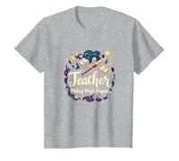 Regalo Inspirador para educadores Que Hacen Que la Magia suceda Camiseta, Niños, Gris Jaspeado, 8 años