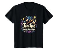 Regalo Inspirador para educadores Que Hacen Que la Magia suceda Camiseta, Niños, Negro, 8 años