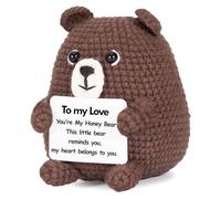 Regalo inspirador para mujeres, oso positivo hecho a mano, regalo de aniversario de boda, regalo de cumpleaños para mujeres y hombres, regalo romántico de Navidad I Love You para parejas, esposa