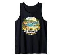Regalo Islas Vírgenes St John Thomas Vintage Travel Camiseta sin Mangas