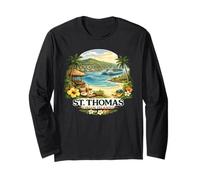 Regalo Islas Vírgenes St John Thomas Vintage Travel Manga Larga