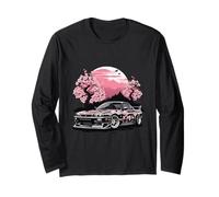 Regalo JDM Black Drifting Tuning Car Sakura Blossom Rising Sun Manga Larga