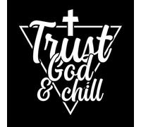 Regalo Jesús, confía en Dios y relájate. Diseño Calcomanías de pared de PVC 67.2x69cm Vinilos para ventanas Blanco