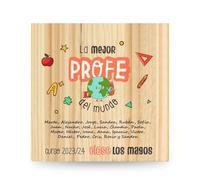 Regalo Madera Personalizado Profe | Diseño Profesores en Bloque de Madera Personalizada | Regalos Originales, Profesores, Fin de Curso. (Mejor profe del Mundo)