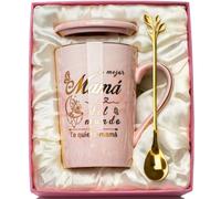 Regalo Madre, Regalo Cumpleaños Madre Taza, Regalo Mamá Regalos Originales para Madres, Regalos para Madres 400ml Ceramica Taza, con Tarjeta, Cuchara Caja de Regalo