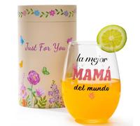 Regalo Madre, Regalo Cumpleaños Madre Vasos de Cristal, 580ml Copas de Vino Regalos Originales para Madres - la mejor Mamá del mundo, Te quiero mam-á, Mamá Regalos Ideal para Agua,Cava y Champagne