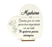 Regalo Madrina, Placa de Madera Corazón, Quieres Ser Mi Madrina, Regalos Navidad, Regalos Para Madrina, Regalos para Padrinos de Bautizo, Madrina Bautizo, Regalo Padrinos Bautizo, Regalos Cumpleaños