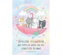 Regalo Maestra Fine Anno - Agenda Grazie Maestra: Pianificatore Settimanale e Mensile 2026 2027, la Settimana su una Doppia Pagina - Idee Regalo Maestre Fine Anno