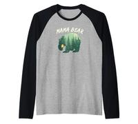 Regalo Mama Bear In The Woods Mother Regalo para mamá Camiseta Manga Raglan