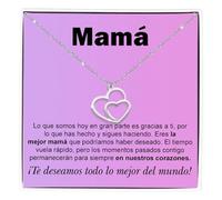 Regalo Mamá Idea de Regalo Día de la Madre Collar Mujer Madre en Acero Inoxidable Pulido de Máxima Calidad Idea para Ella Cumpleaños, Navidad - Estuche con DEDICATORIA incluida (Mamá te amamos)
