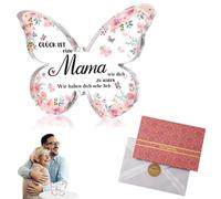 Regalo Mama Mariposa Placa de Acrílico Sorprendente Obsequio para Madre Elegante Premio de Acrílico de Mariposa para Madre Tarjeta de Felicitación Vintage y Decoración para el Hogar Regalos