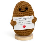 Regalo Mamá Patata Afortunada Original Divertido para el Día de la Madre Idea Simpática Amuleto Cumpleaños Navidad Mujer Peluche Motivacional (Talla Única, Oval)